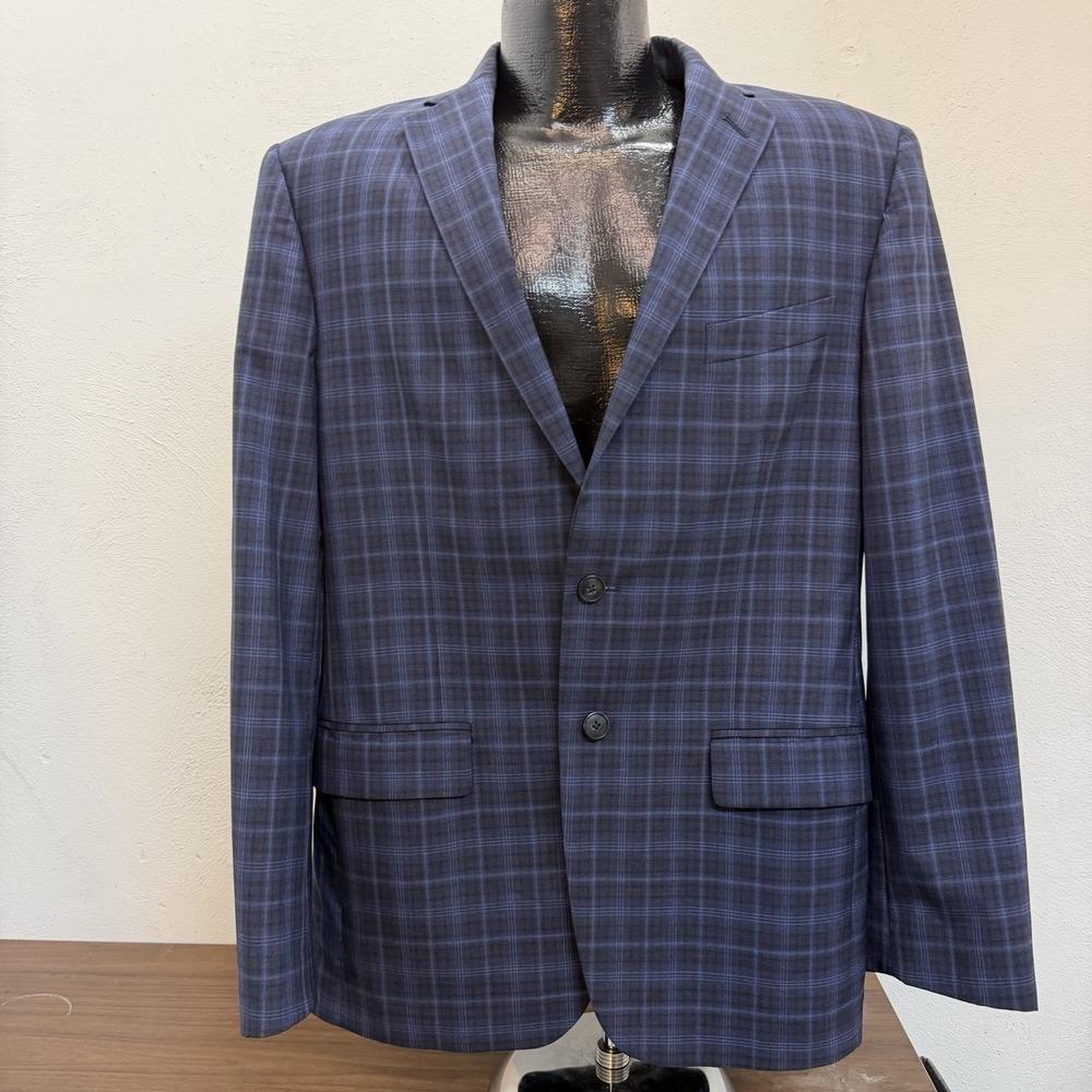 Vitale Barberis Canonico Super 120s Joseph Abboud Mens 40R Slim Fit Wool Plaid